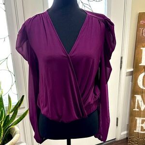 C. Wonder Deep Purple Wrap Blouse
